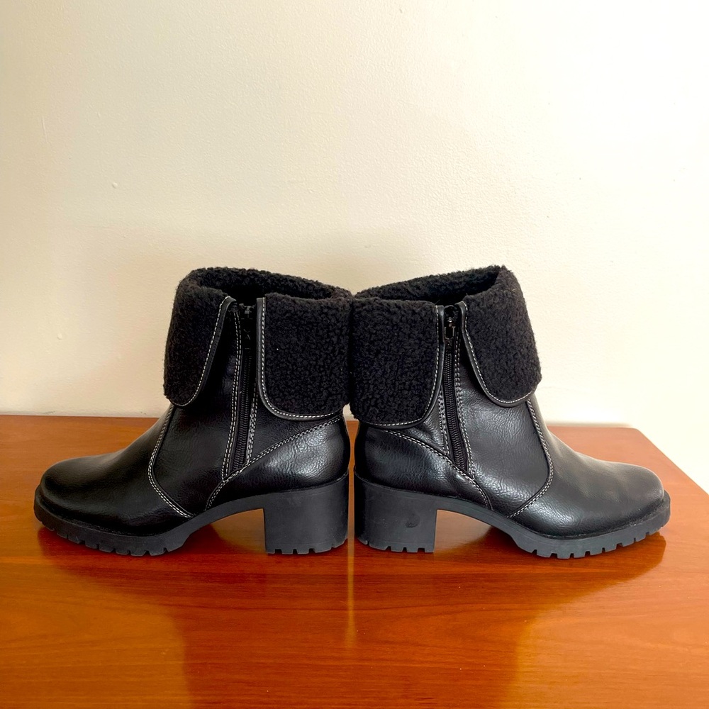 Aerosoles Black Faux Fur-Lined Boots